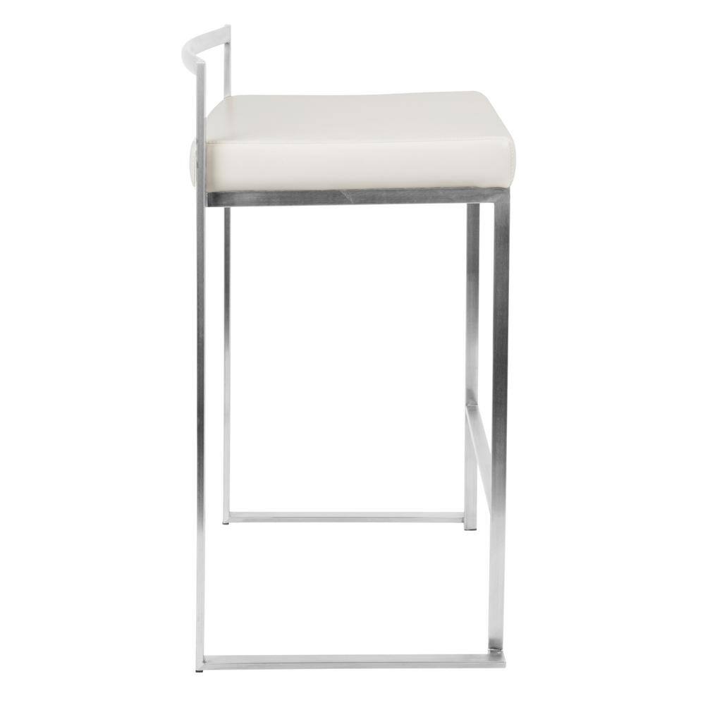 Lumisource Fuji White Stackable Counter Stool (Set of 2) CS-FUJI W2