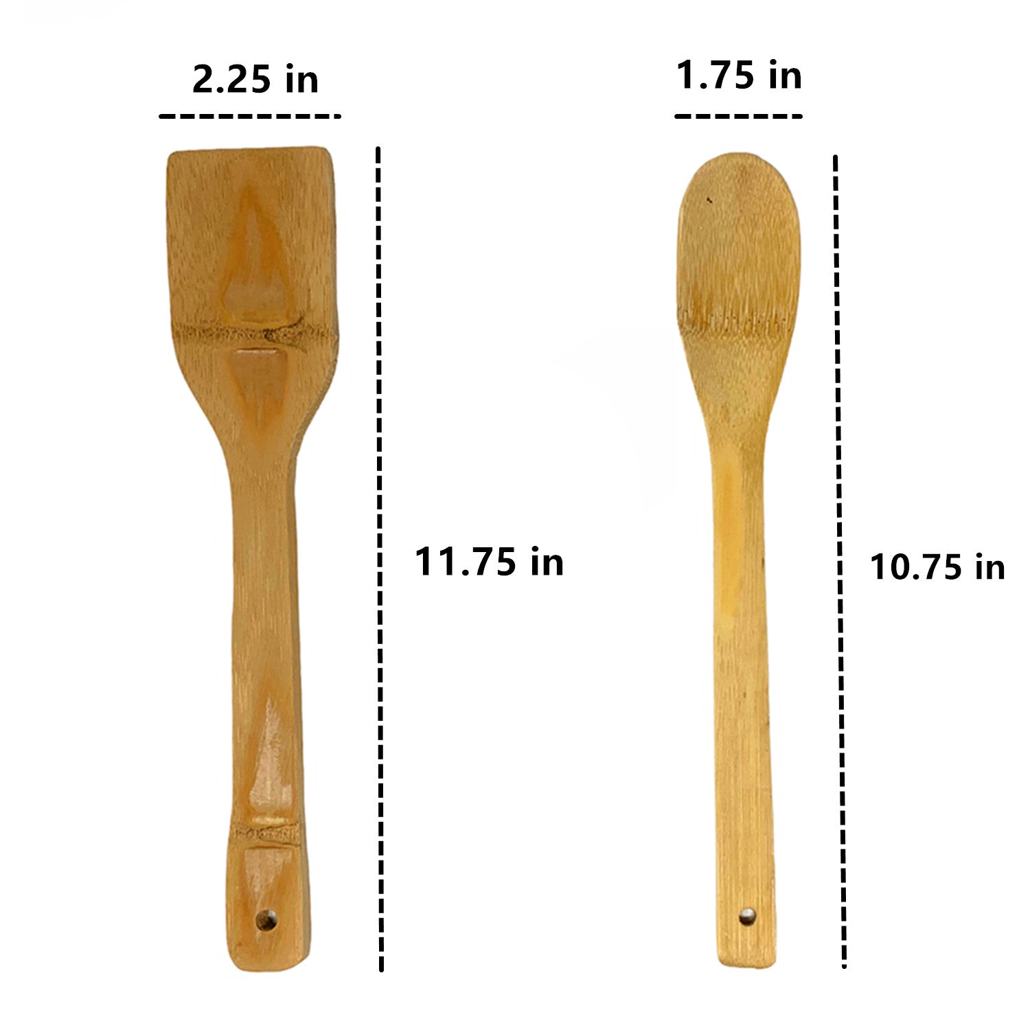 4 Pc Wooden Spoon Spatula Bamboo Set Kitchen Utensil Cooking Mix Non-Stick Tools