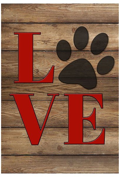 Gateway Lane Love Paw Print Garden Flag