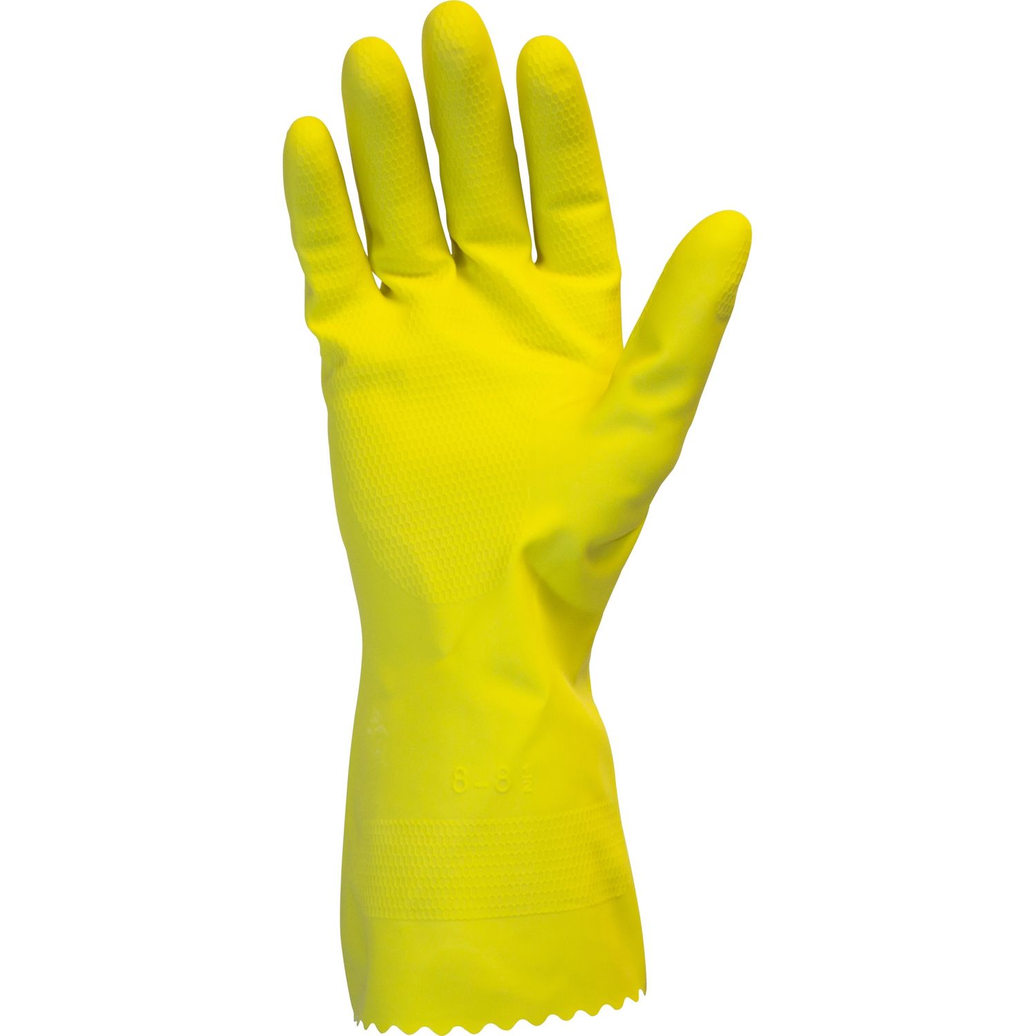 Yellow Flock Lined Latex Gloves by The Safety Zone SZNGRFYXL1S