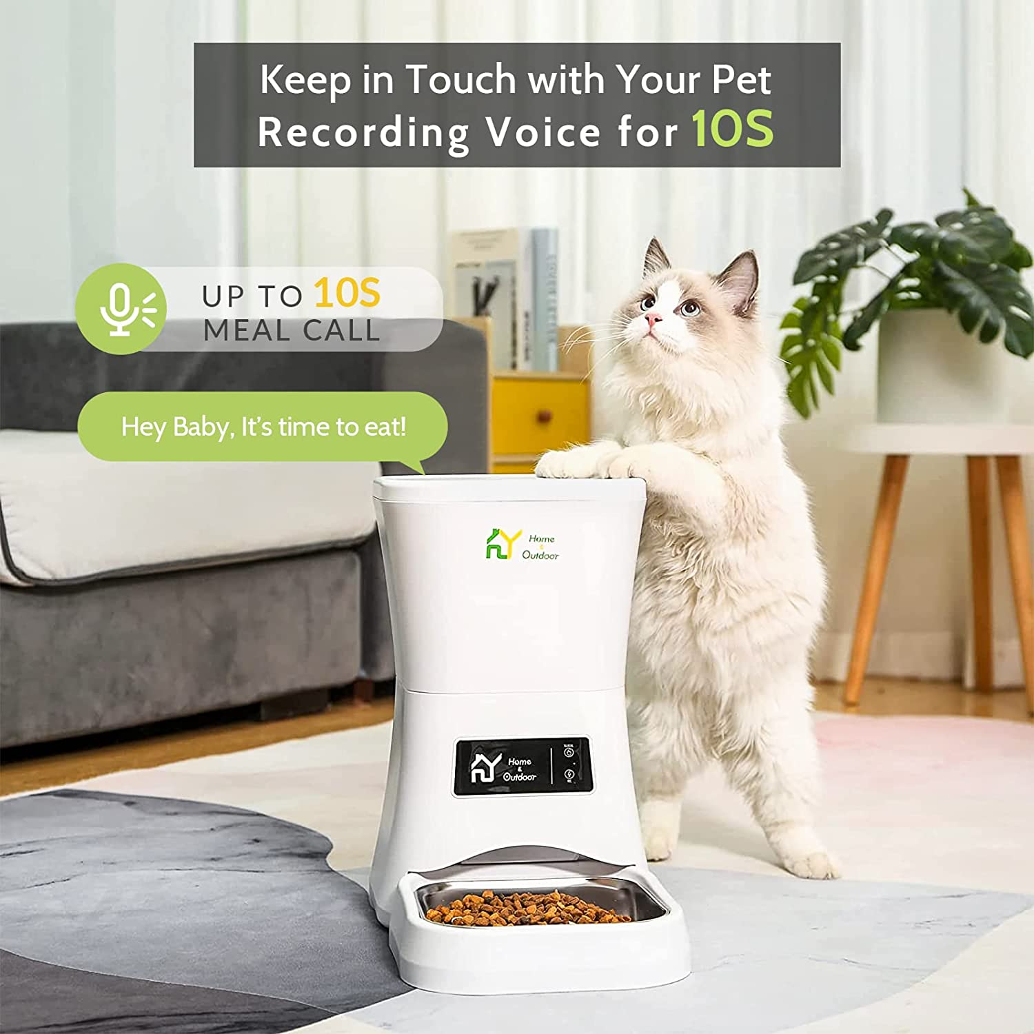 S.Y. 7L Automatic Cat Feeder Wi-Fi Enabled Smart Pet Feeders for Dogs and Cats， Auto Timed Dry Food Dispenser with Portion Control， APP Control