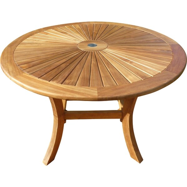 Chic Teak Sun Teak Wood Indoor/ Outdoor Dining Table，47 Inch (table only)