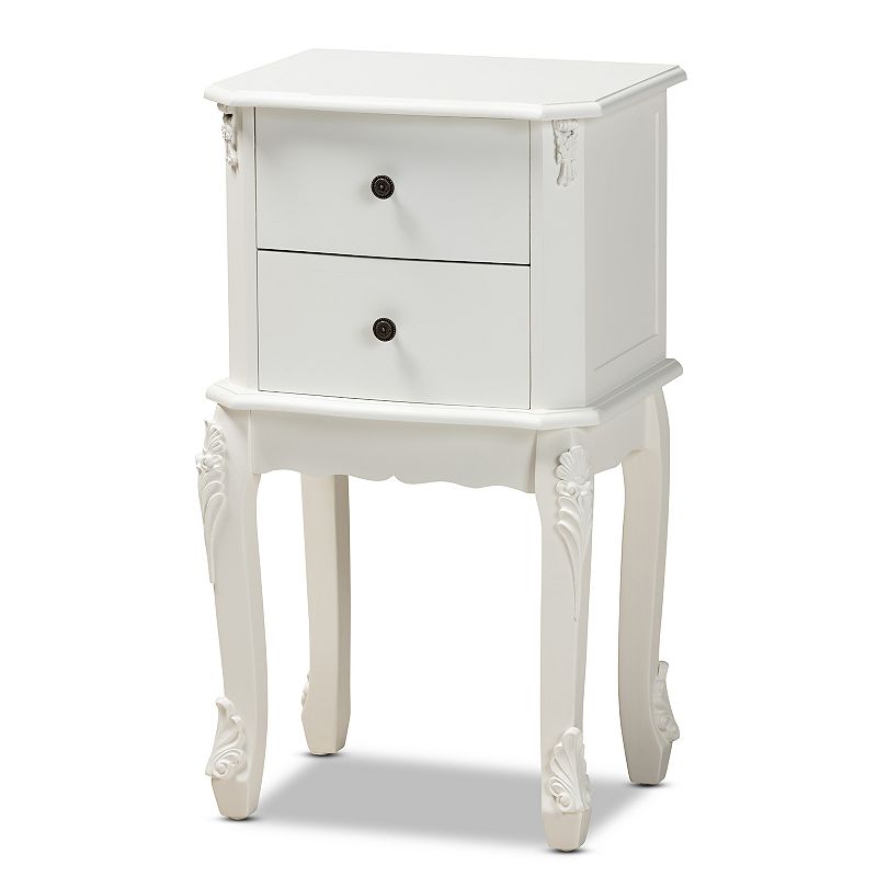 Baxton Studio Sophia White Nightstand