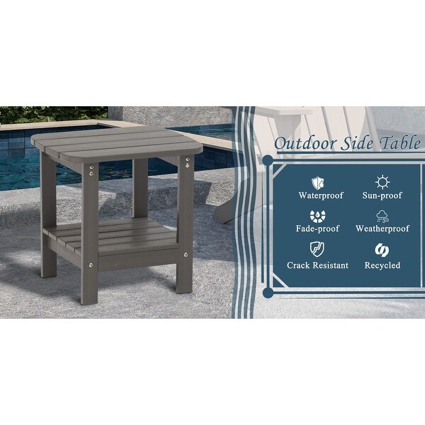 Clihome HIPS Outdoor Double Floor Resin Side Table