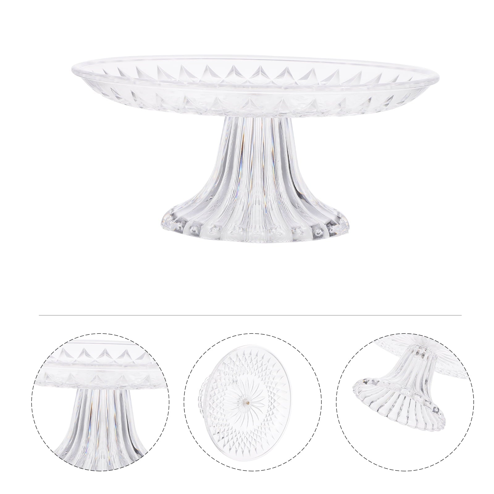 Nuolux Cake Bowl Glass Fruit DomePop Stand Compote Trifle Plate Plate Holder Tray Stands Stand Carrier Platter Glass Clear