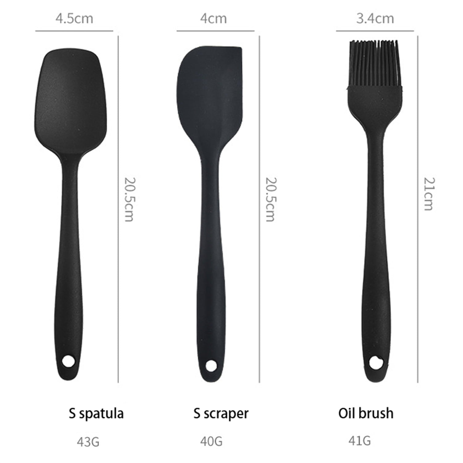 Silicone Spatula Set of 6 Mountdog Heat Resistant Spatula Kitchen Utensils for Cooking Nonstick Cookware Dishwasher Black