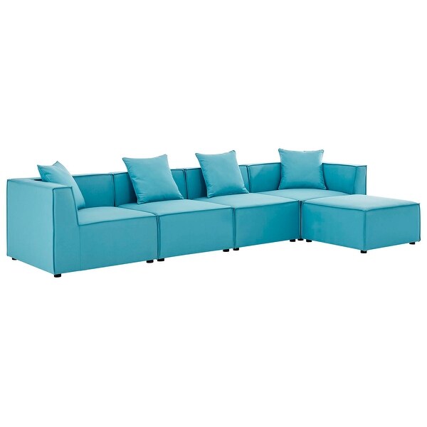 Saybrook Outdoor Patio Upholstered 5Piece Sectional Sofa