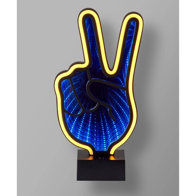 Infinity Neon Peace Sign Table wall Lamp Black Adesso