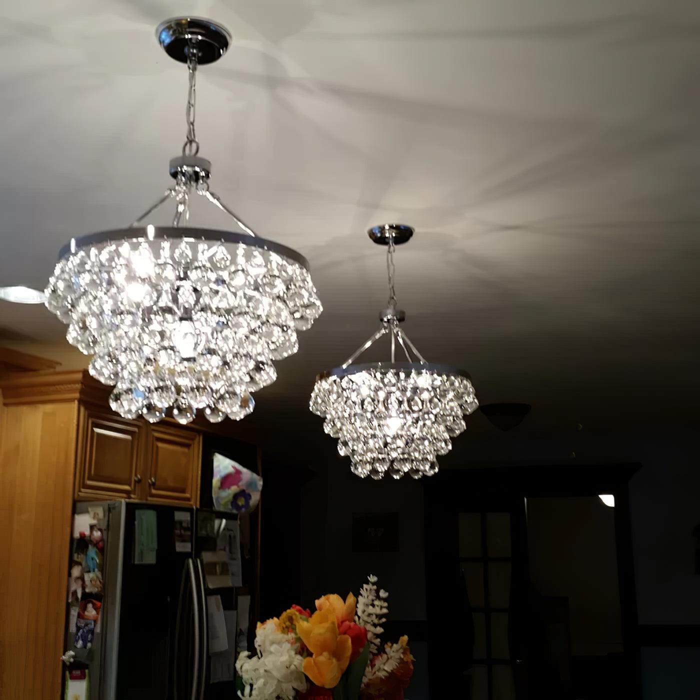 Unique Tiered Crystal Chandelier