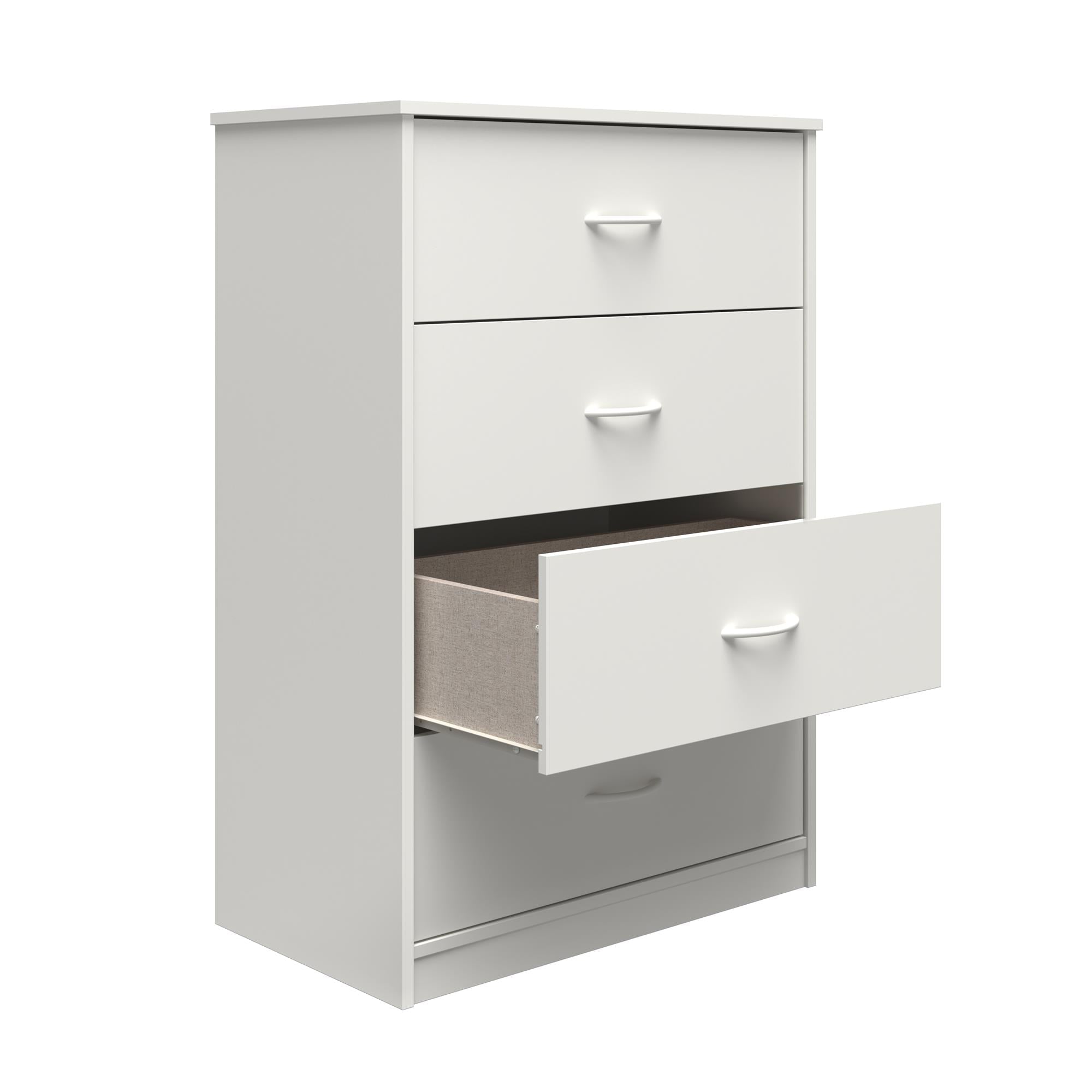 Mainstays Classic 4 Drawer Dresser, White