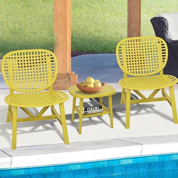 3 Pieces Patio Table Chair Set， Outdoor Conversation Bistro Set - 22.05*23.23*31.3in - Overstock - 37260275