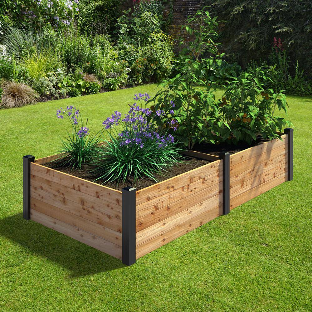 Outdoor Essentials Haven 4 ft. x 8 ft. Natural Cedar Raised Garden Bed (7 in. H) 472547