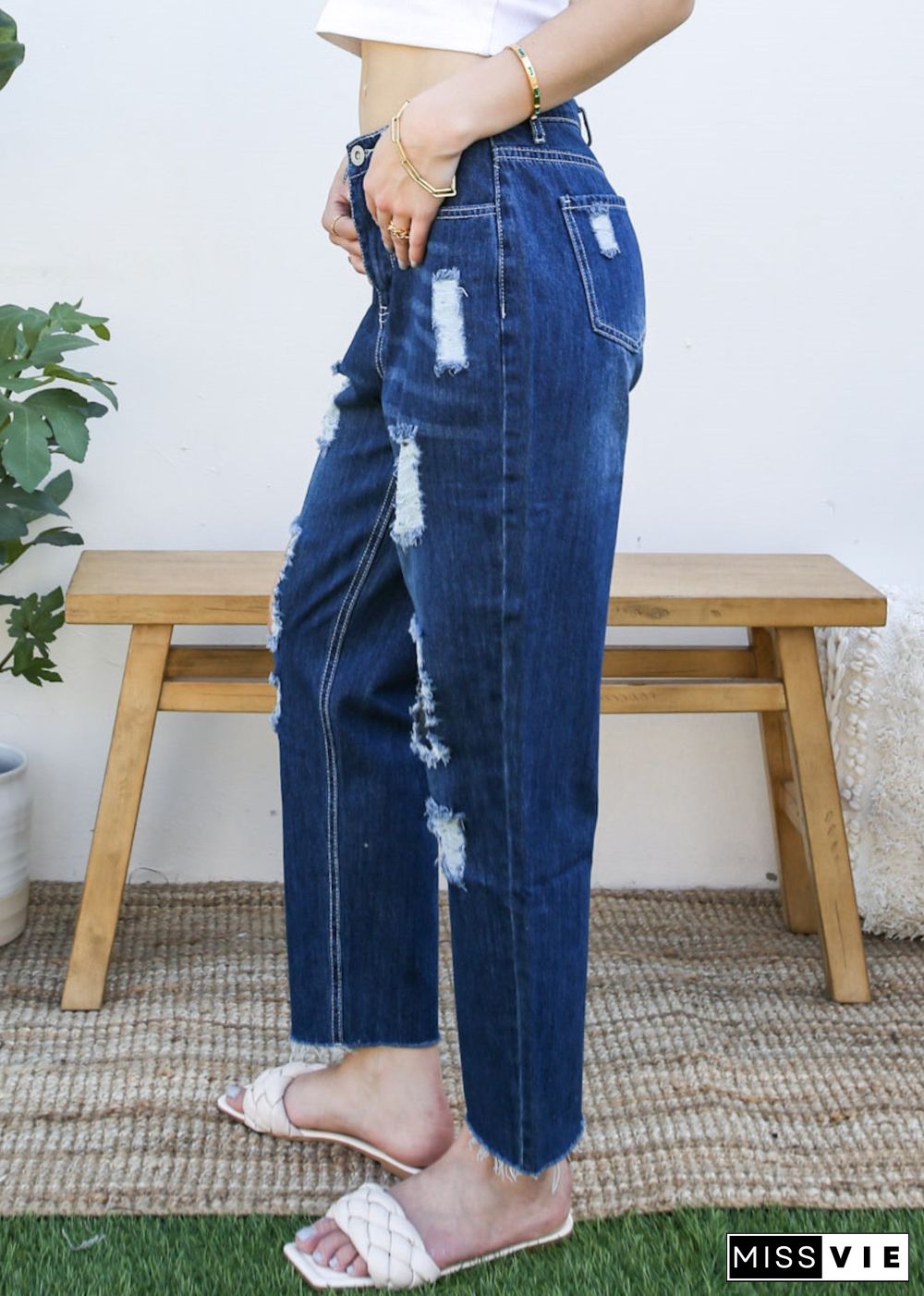 Baggy Distressed Boyfriend Denim Jeans