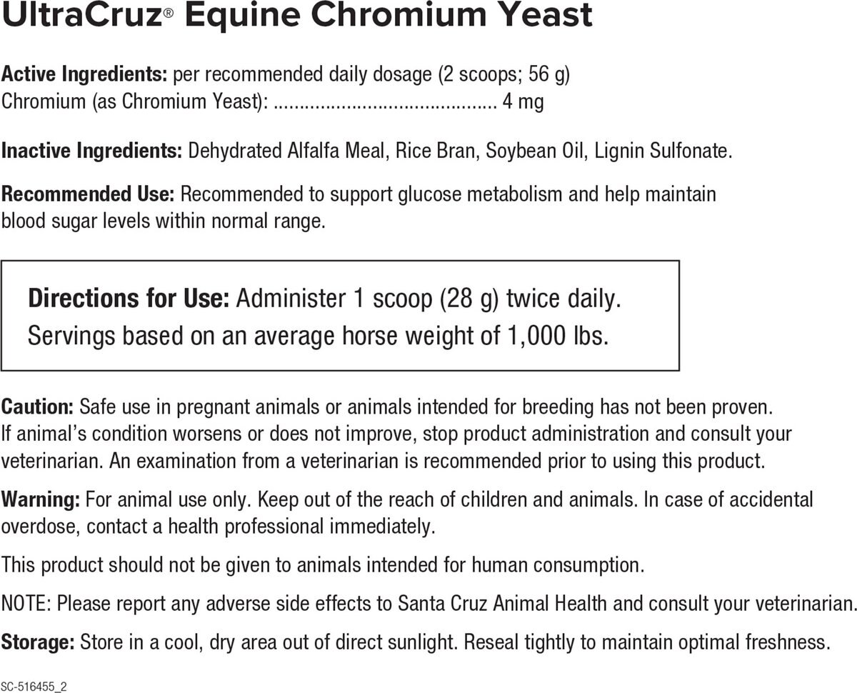 UltraCruz Chromium Yeast Diabetic Support Pellets Horse Supplement