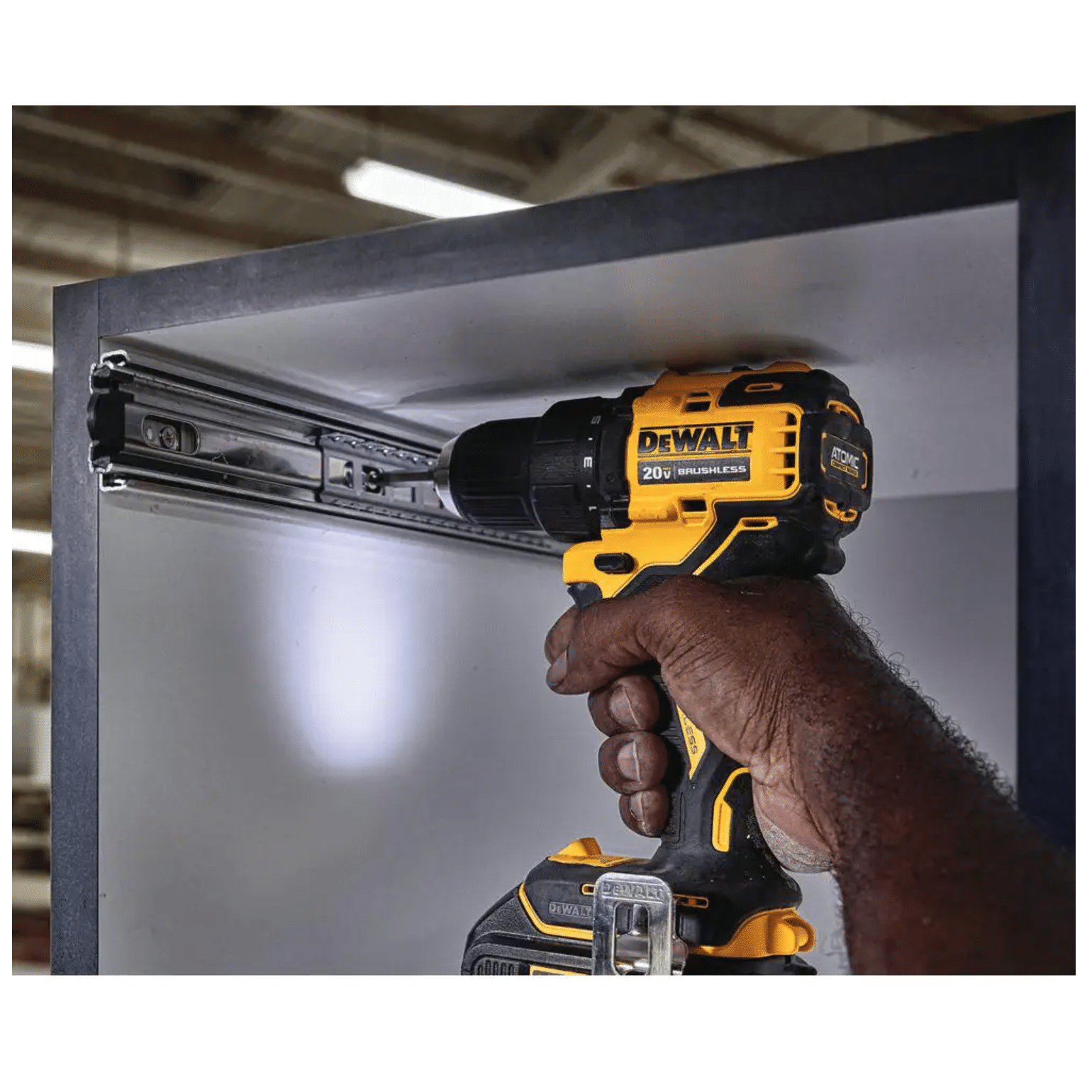 Dewalt Atomic 20V Max Cordless Brushless Compact 1/2 in. Drill/Driver， (2) 20-Volt 1.3Ah Batteries and Reciprocating Saw (DCD708C2WCS380B)