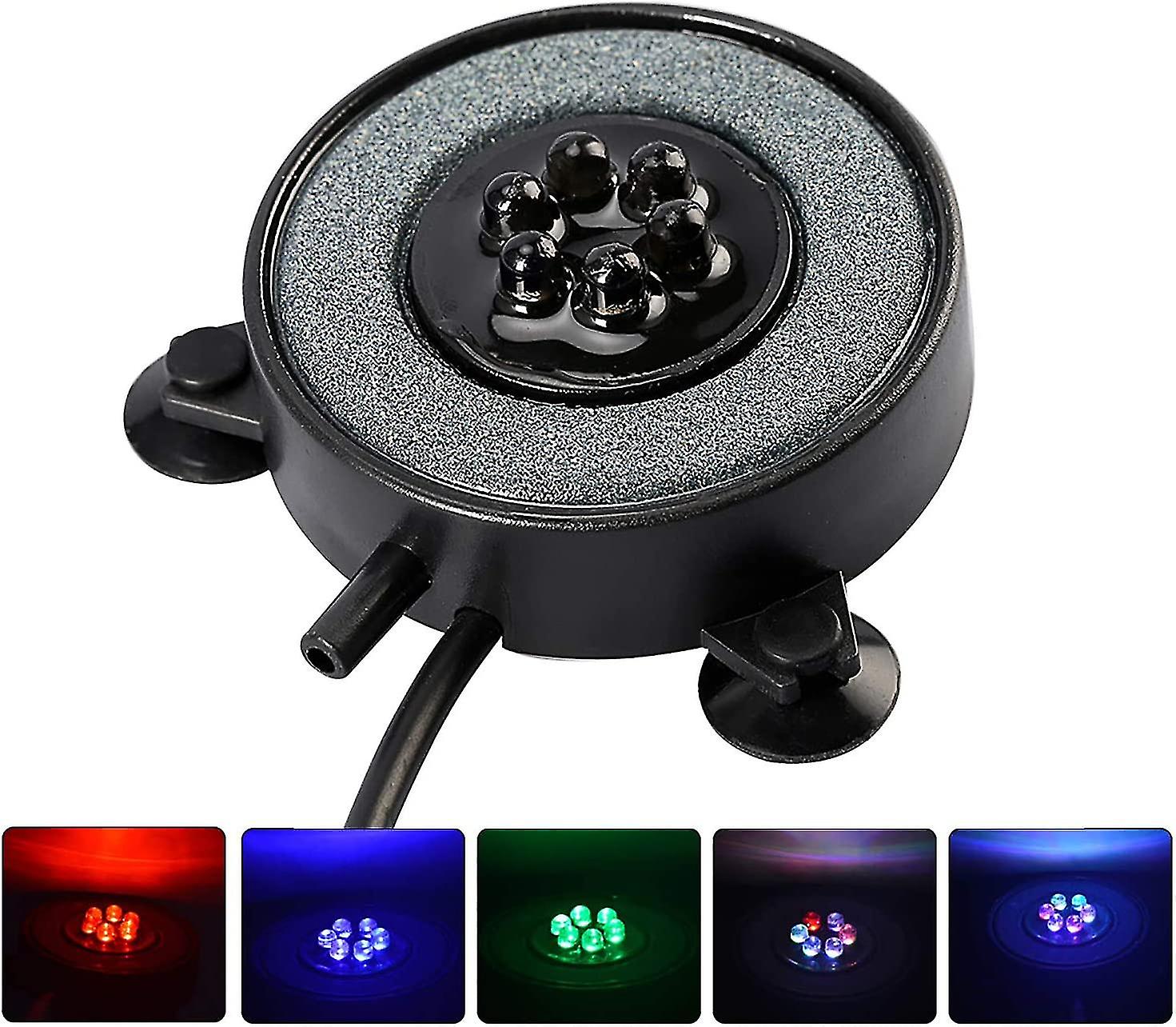 Submersible Aquarium Light， Automatic Color Change， 6 Led Lighting Colorful Lights With Bubbles (5.5cm， 1.2w)