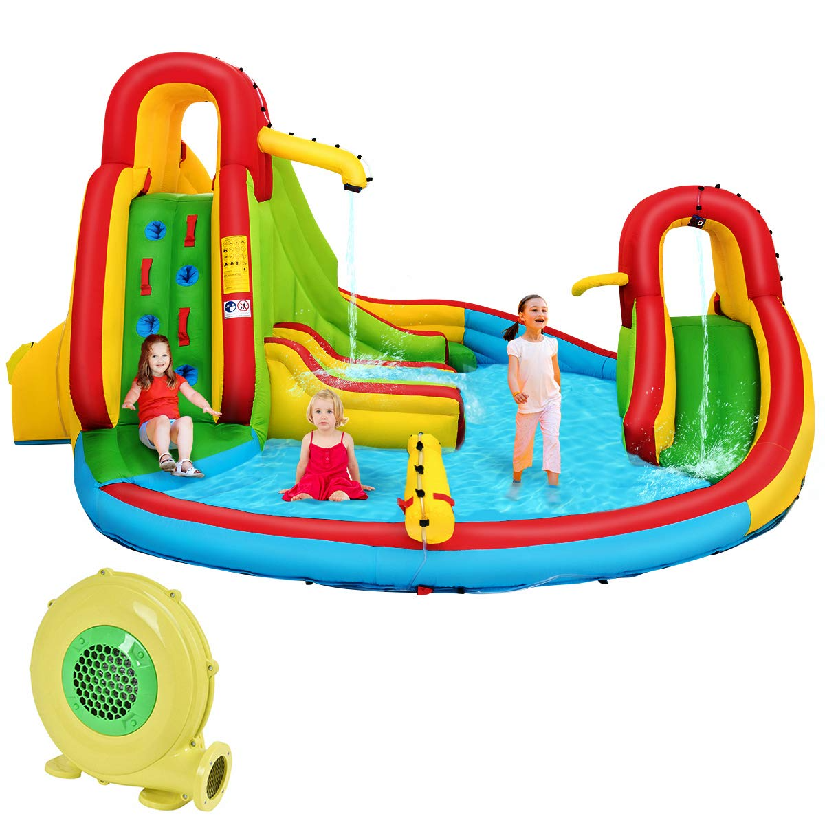 Multiple Play Areas 7 in 1 Backyard Giant Inflatable Water Slide for Kids and Adults