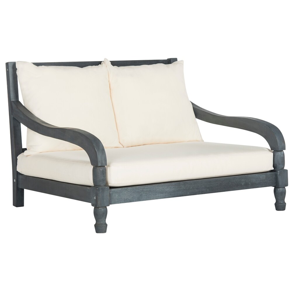 SAFAVIEH Outdoor Living Pomona Ash Grey/ Beige Lounger   35.4\