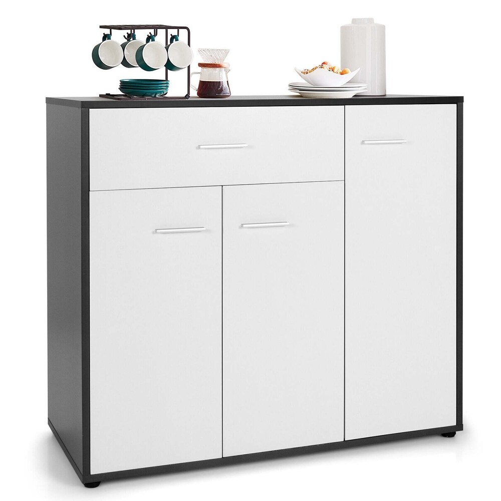 Gymax 3 Door Buffet Sideboard Kitchen Storage Cabinet Console Cupboard