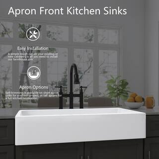 Interbath White Fireclay 30 in. Single Bowl Farmhouse Apron Kitchen Sink ITBDL7603019