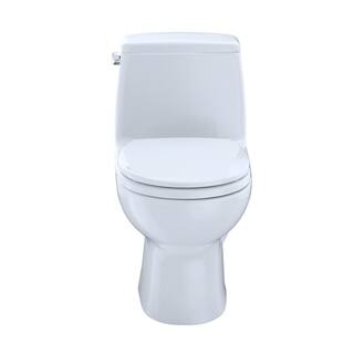 TOTO UltraMax 1-Piece 1.6 GPF Single Flush Round ADA Comfort Height Toilet in Cotton White SoftClose Seat Included ms853113s#01