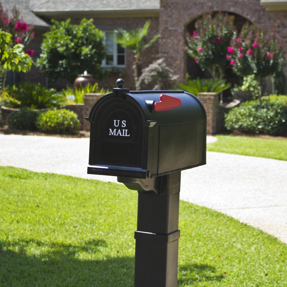 Postal PRO Ambrose Black Post Mount Mailbox PP1000BLM