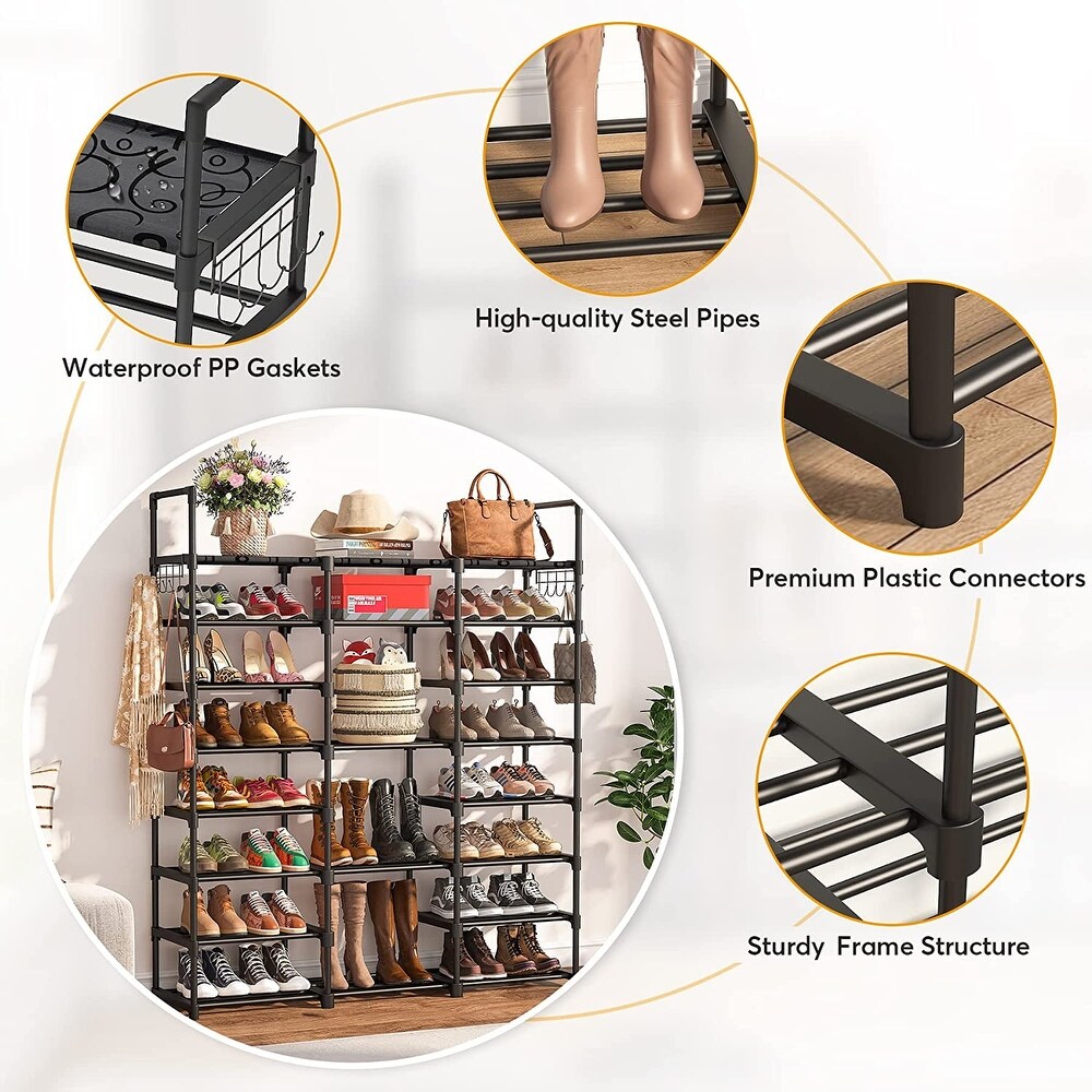 Large Shoe Rack Organizer   Tiered Storage Shoe Stand Tower for Sneakers  Heels  Flats  and Accessories by Lee Furniture