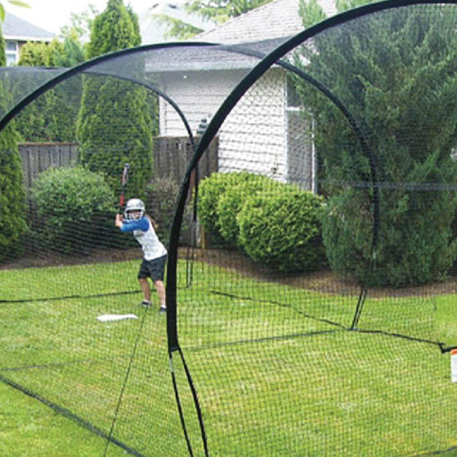 Athletic Works Pop Up 20FT x 13FT x 9FT Batting Cage- Baseball or Softball Batting and Pitching Practice