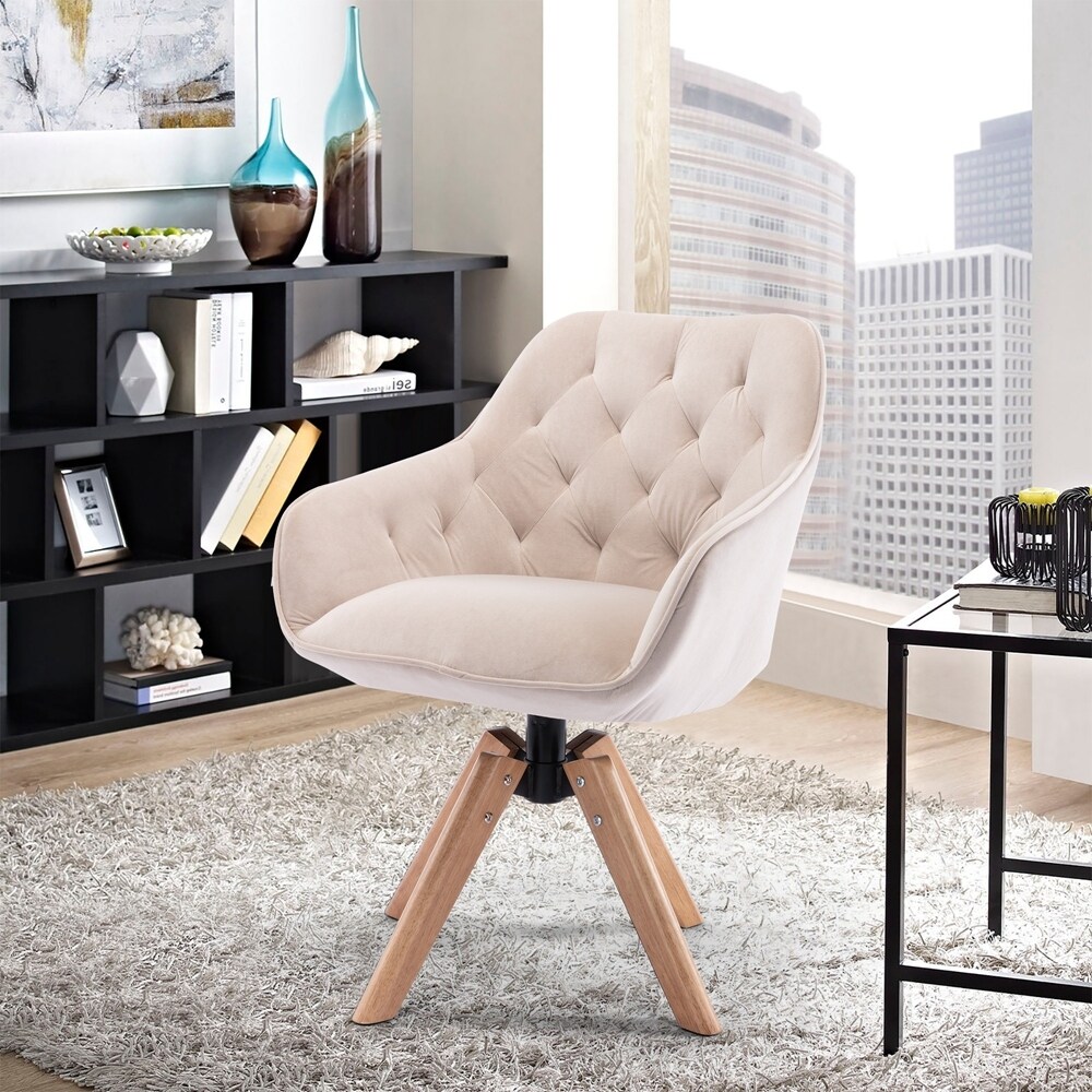 Solid Wood Tufted Upholstered Armless chair