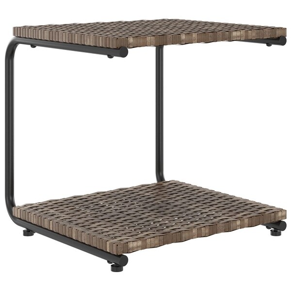 2-Person Patio Sun Bed with Cushions Poly Rattan Brown