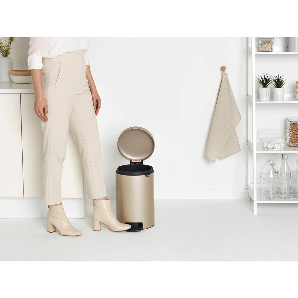 Brabantia NewIcon 3.2 Gal. Champagne Steel Step-On Trash Can 304446