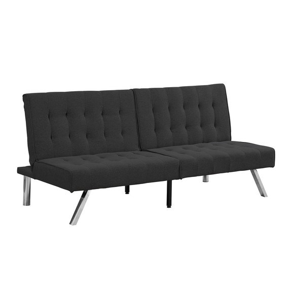 Wood Frame  Stainless Leg  Futon  Sofa Bed Espress...