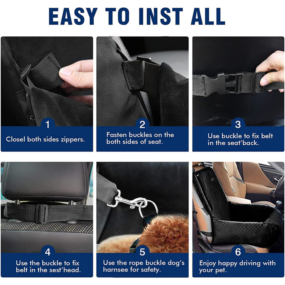 Dog car seat pet booster seat pet travel safety car seat， made of materials that are safe and comfortable for dogs and can be removed for easy cleaning.