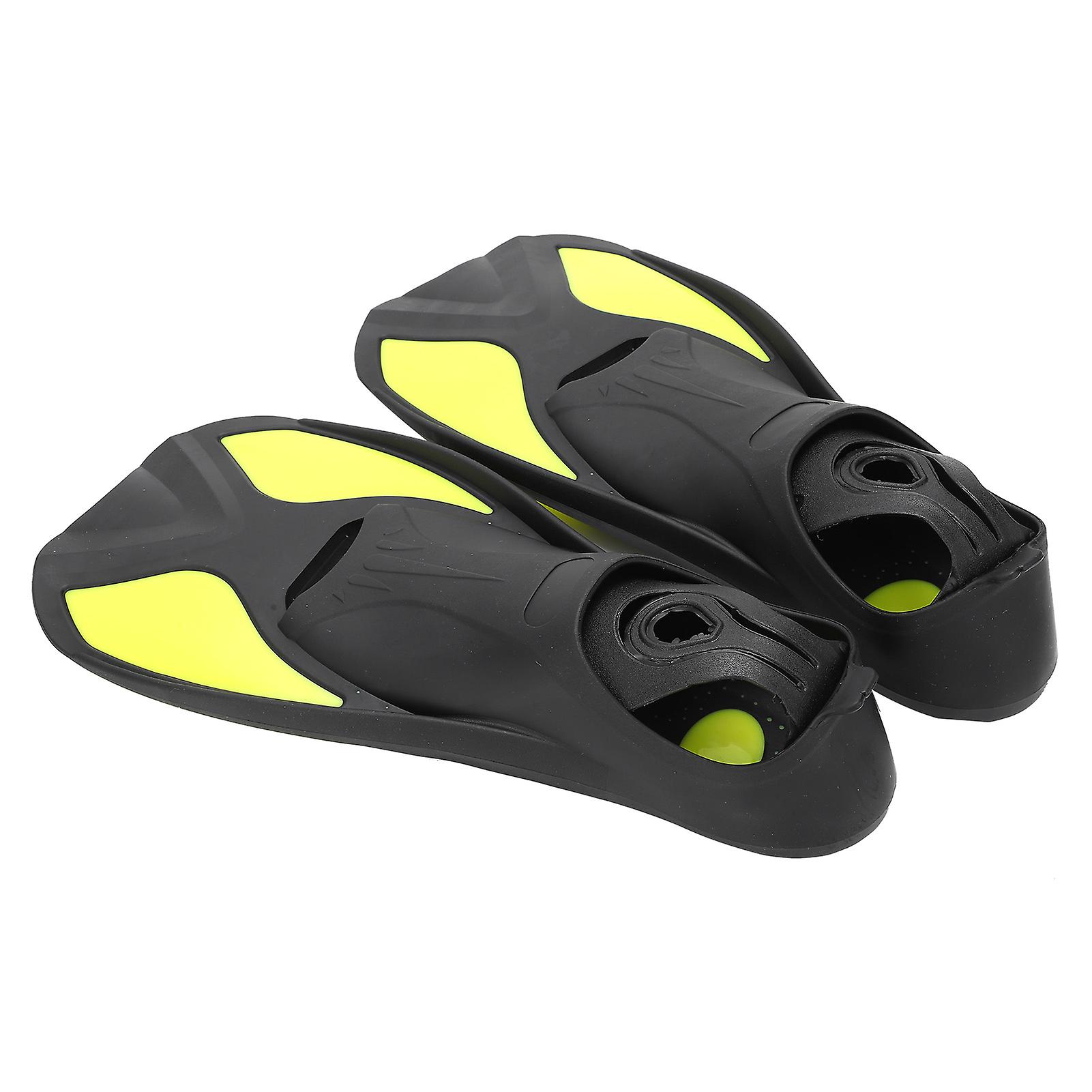 Outdoor Water Sports Swimming Fins Soft Snorkel Diving Fins Adult Man Woman Swim Shoesblack Yellow Xs