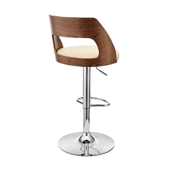 Adjustable Barstool with Open Design Wooden Back - 19 L X 19 W X 44 H Inches