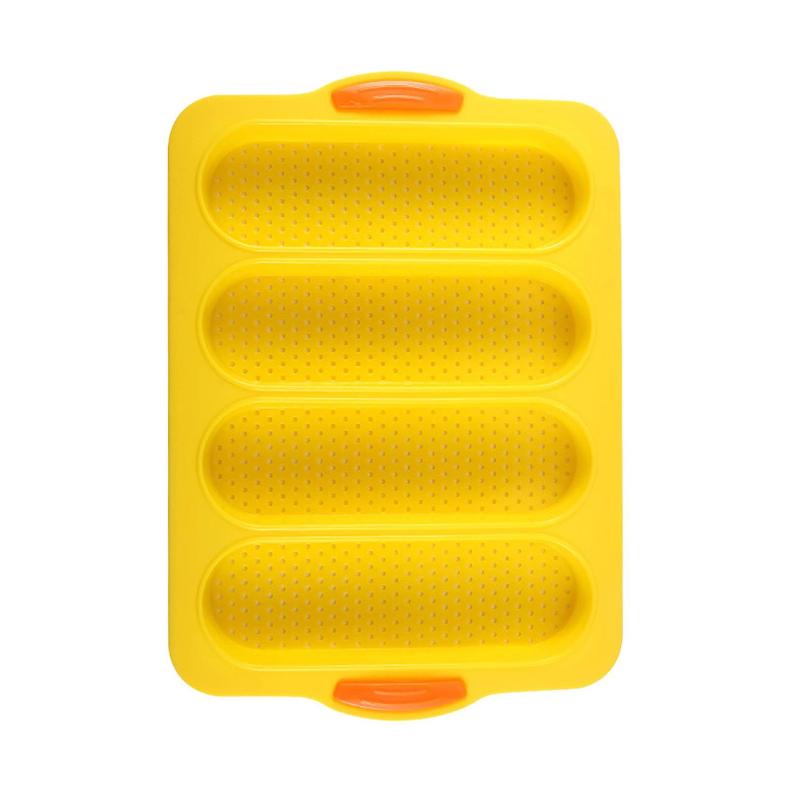 Silicone Baking Maker Tray Diy Soap Making Trays Rectangle Bread Making Tray Yellow