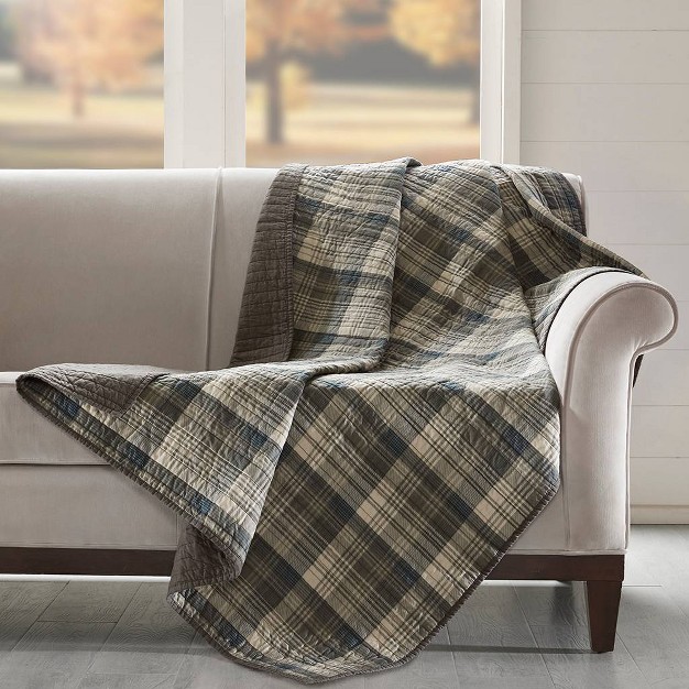 Oversize Tasha Quilted Throw Blanket Taupe Woolrich