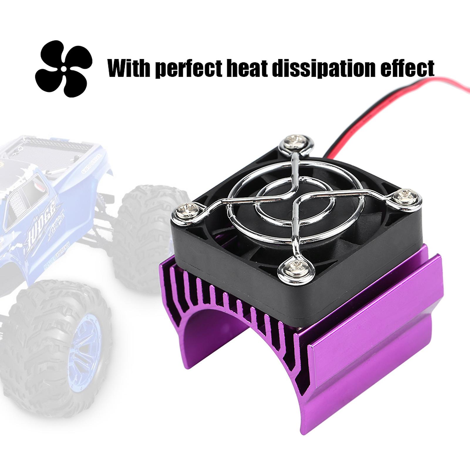 Heat Sink With Cooling Fan For 1/10 Scale Electric Rc Car 540 / 550 / 3650 Motor (purple)