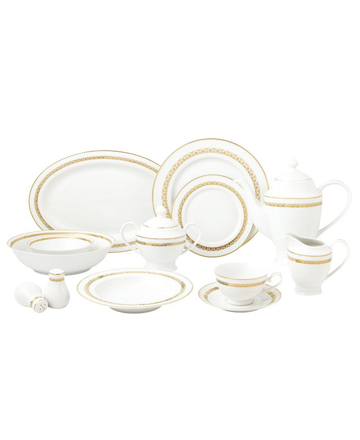 Lorren Home Trends New Bone China 57 Piece Dinnerware Set Service for 8