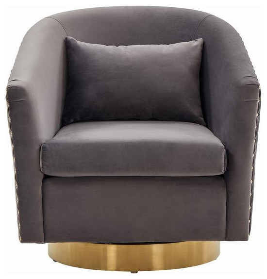 Baylee Quilted Swivel Tub Chair Slate Gray   Contemporary   Armchairs And Accent Chairs   by Love Sofa  Houzz