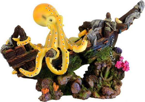 Underwater Treasures Octopus Wreckage Fish Ornament