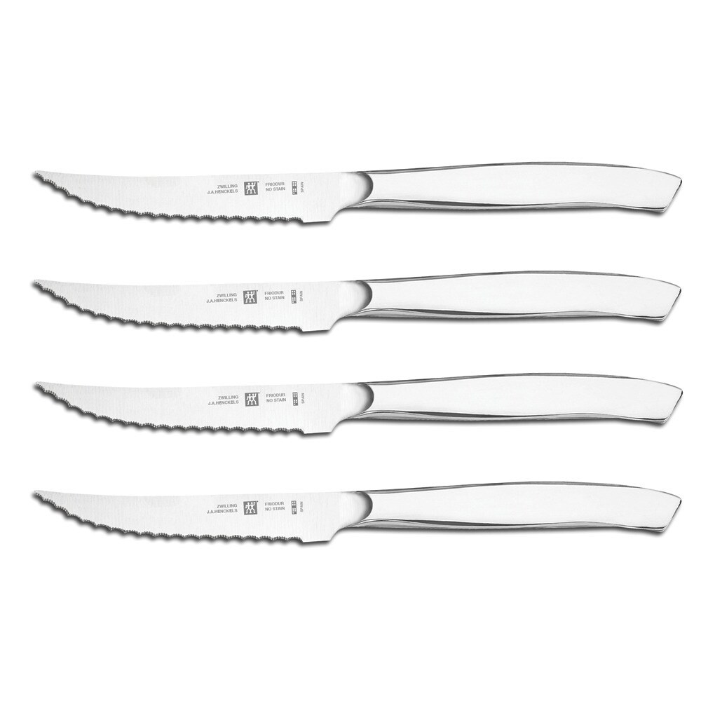 ZWILLING 4-pc Stainless Steel Serrated Mignon Steak Knife Set - Stainless Steel