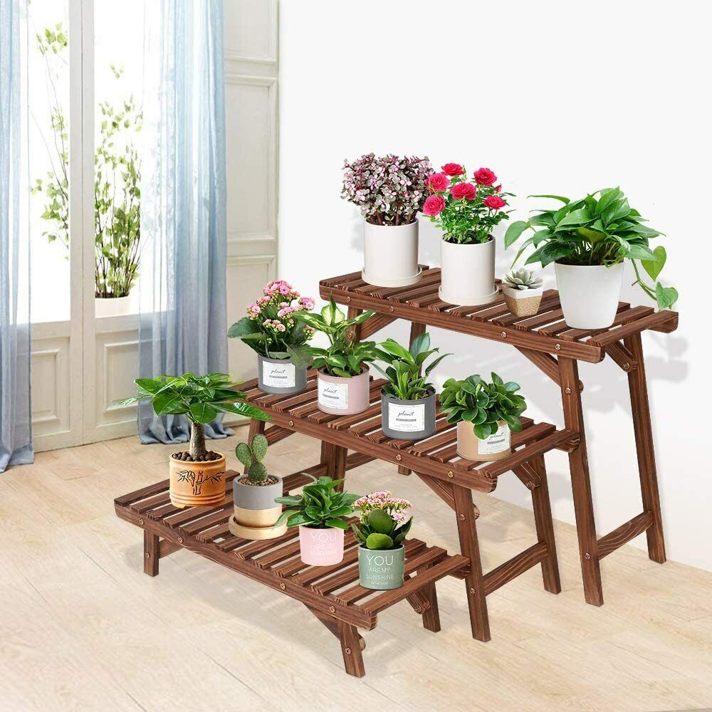 3 Tier Step Corner Shelf Plant Stand Ladder Flower Pot Rack 10 Different Display