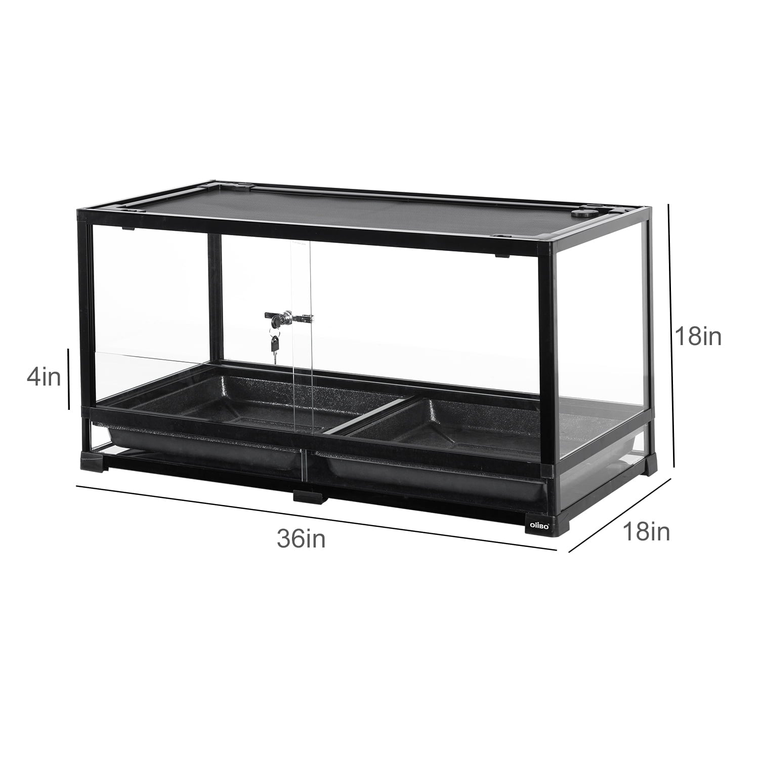 REPTIZOO  40 Gallon Reptile Glass Terrarium with Drawers for Pet