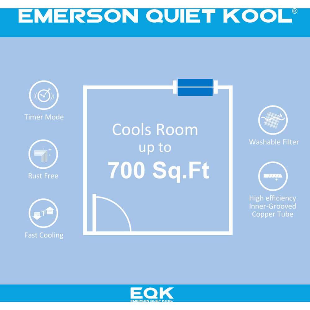 EQK Quiet Kool SMART 700 sq ft 15000 BTU Energy Star Window Air Conditioner 115V Wifi and Voice Control EARC15RSE1H in White