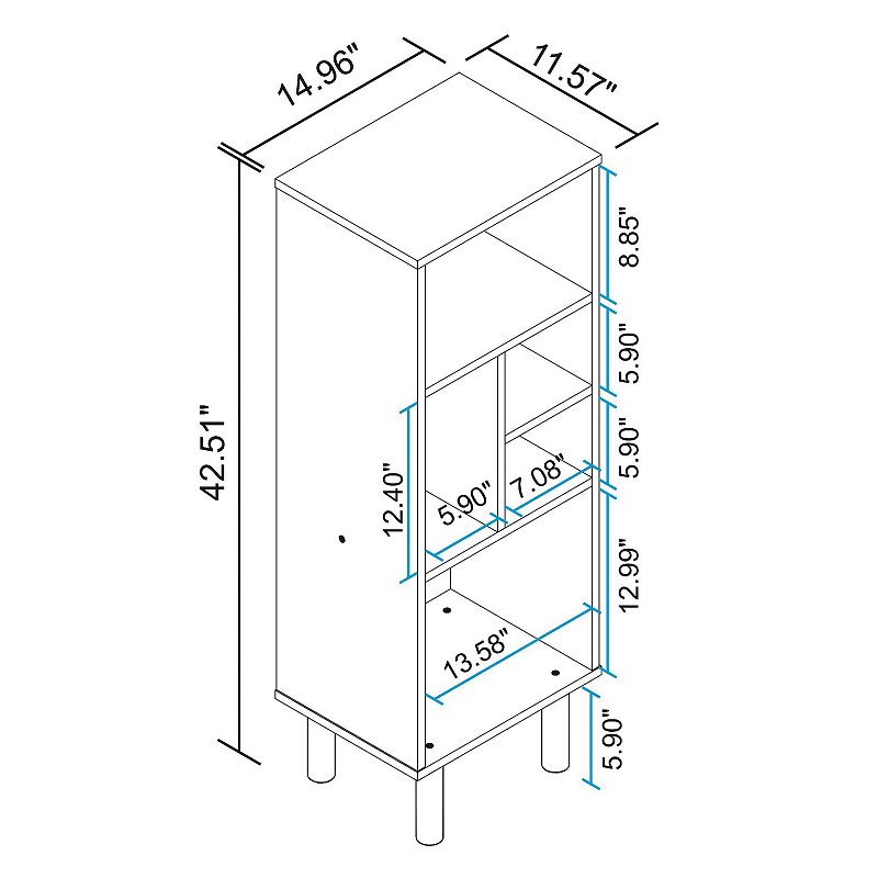 MANHATTAN COMFORT Essex 5-Shelf Bookcase