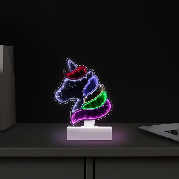 LED Lighted 3D Unicorn Infinity Mirror