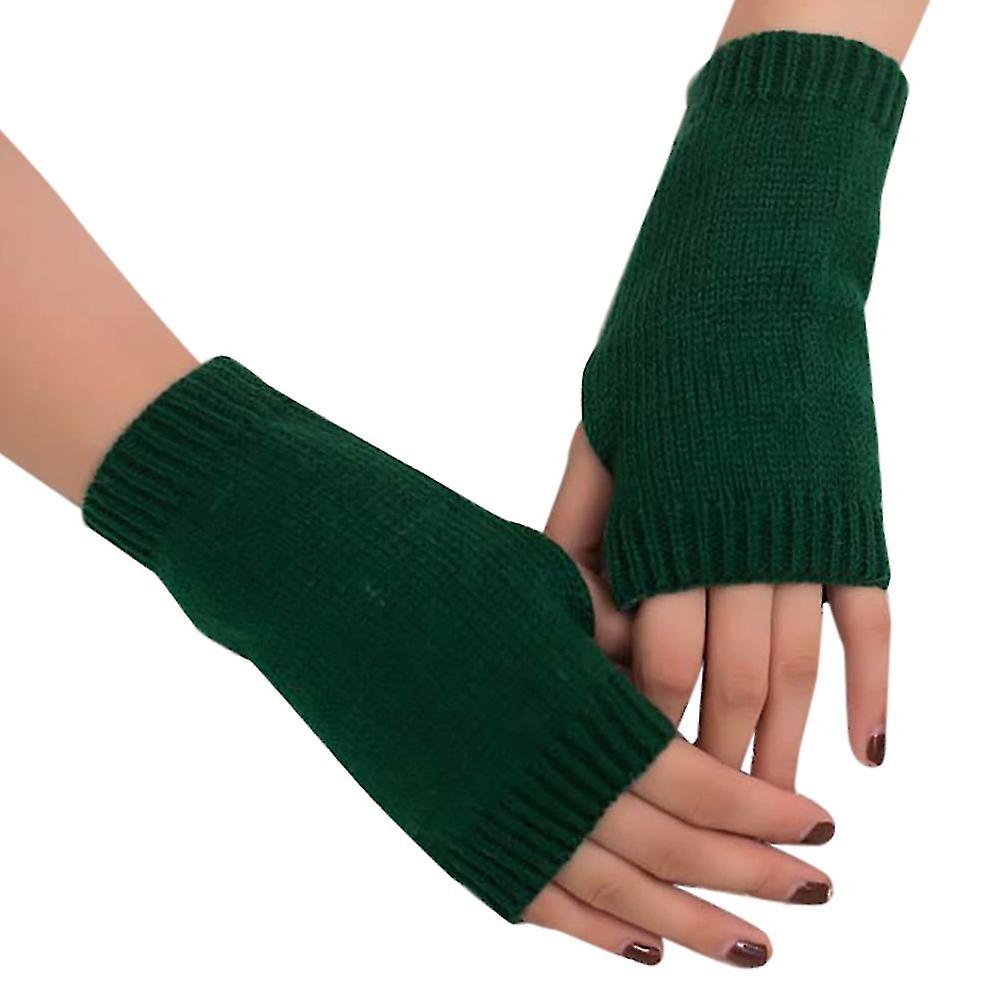 Women Girl Knitted Arm Fingerless Warm Winter Gloves Soft Warm Mitten Ag