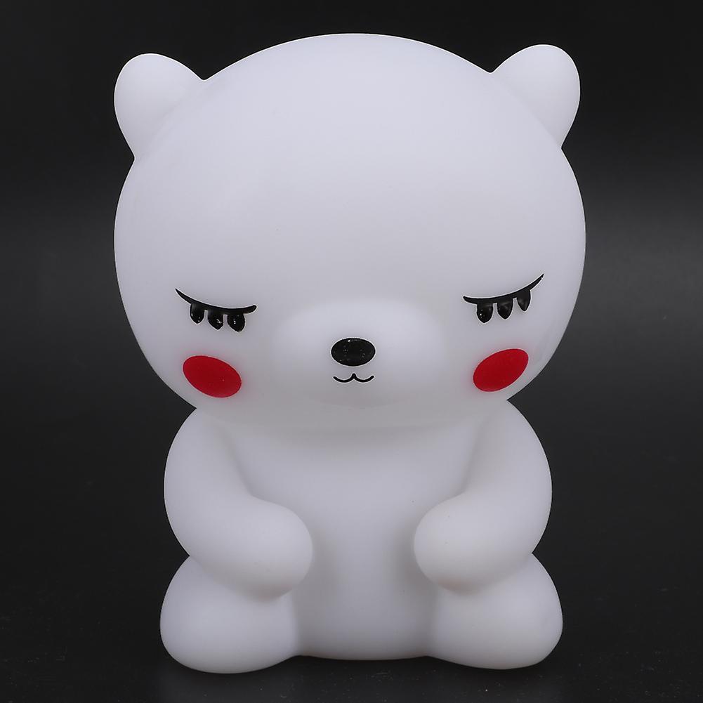 Silicone Portable Cute Little Bear Shape Led Night Light Decoration Lamp For Children Room Bedroomwarm White Light