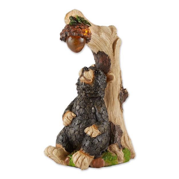 Polyresin Black Bear Solar Statue Brown Zingz amp Thingz